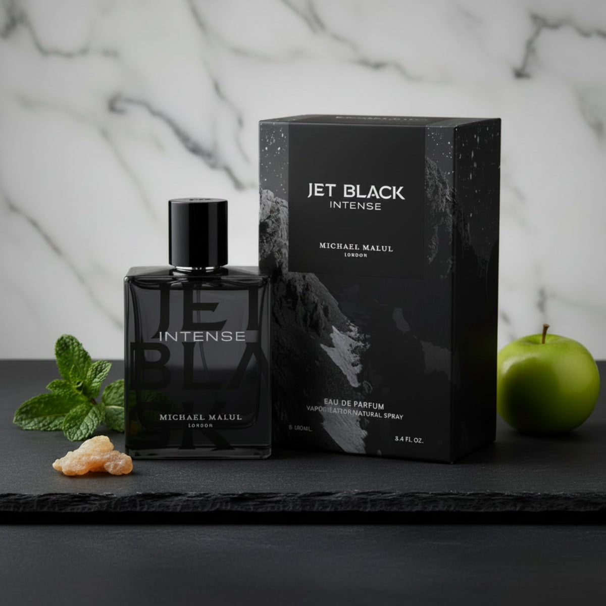 Michael Malul Jet Black Intense EDP Spray Men 3.4 oz New Box