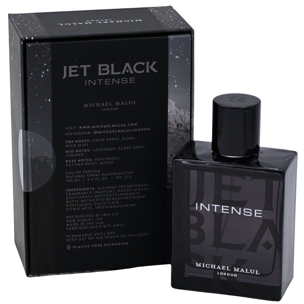 Michael Malul Jet Black Intense EDP Spray Men 3.4 oz New Box