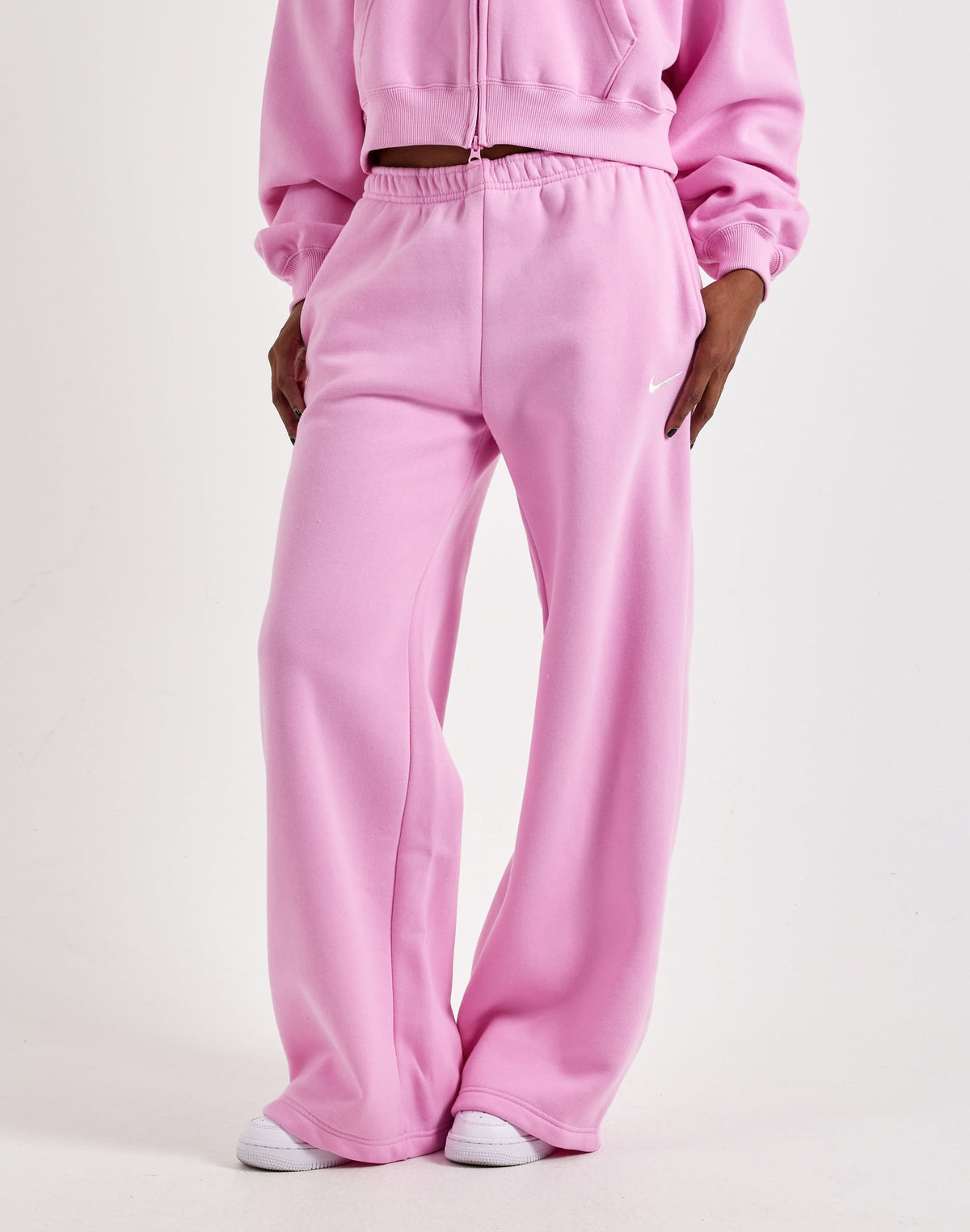 Nike Mid-Rise Wide-Leg Studio Fleece Pants