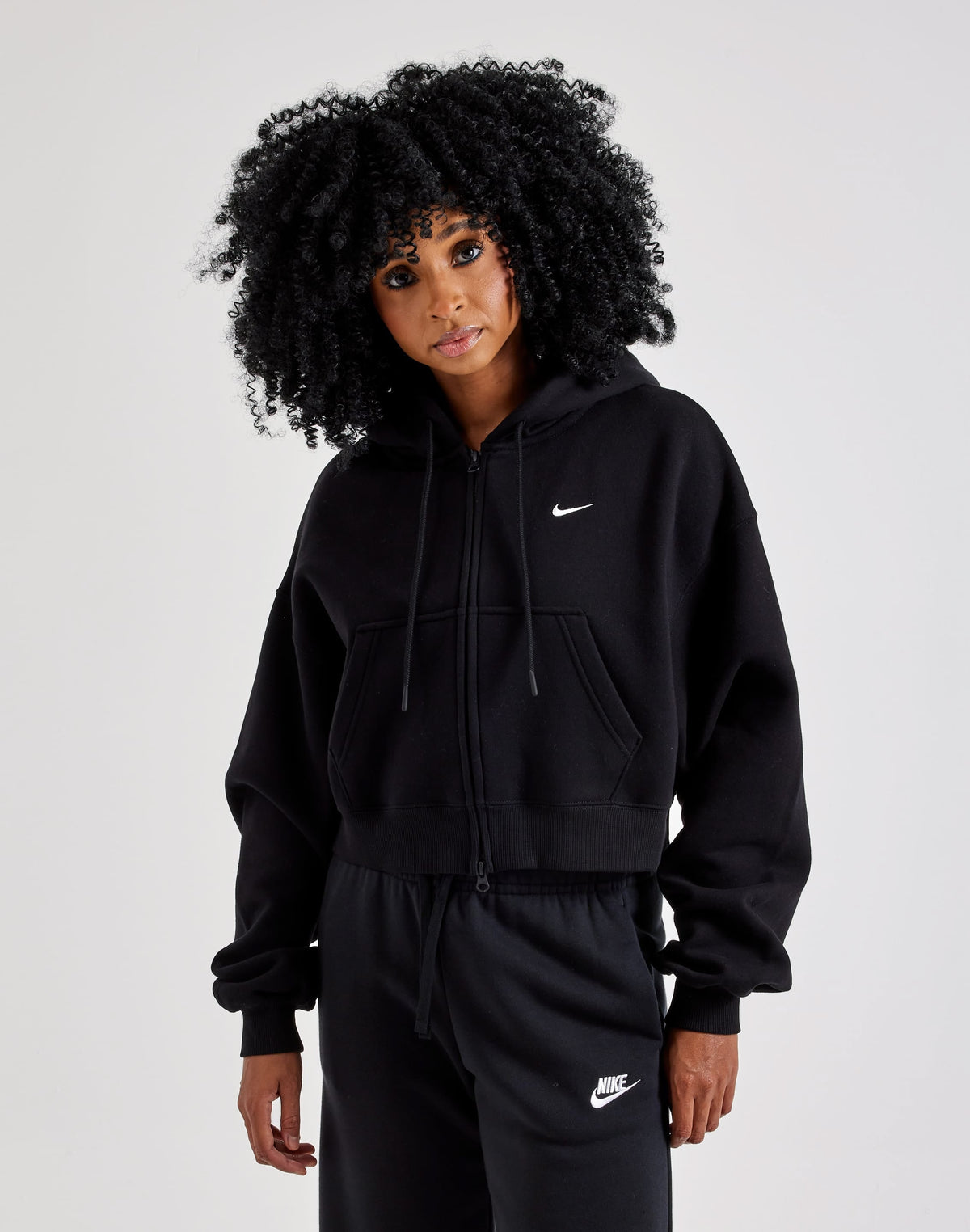 Nike Studio Fleece Medium-Weight Cropped Full-Zip Hoodie