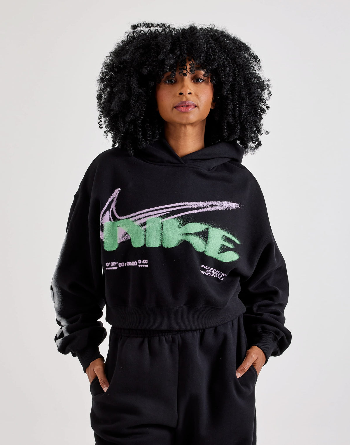 Nike Studio Fleece Oversized Cropped Hoodie