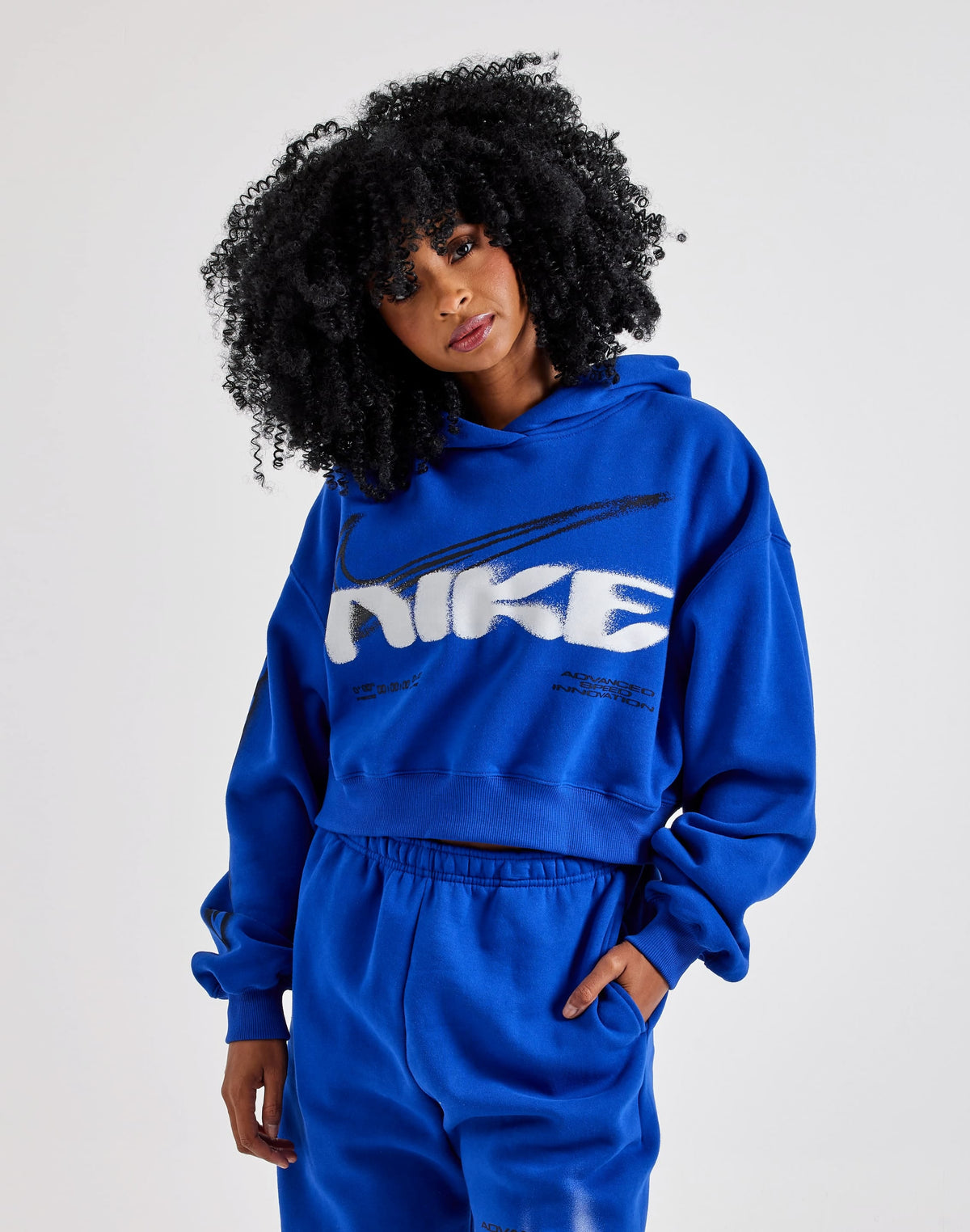 Nike Cropped Graphic Pullover Hoodie