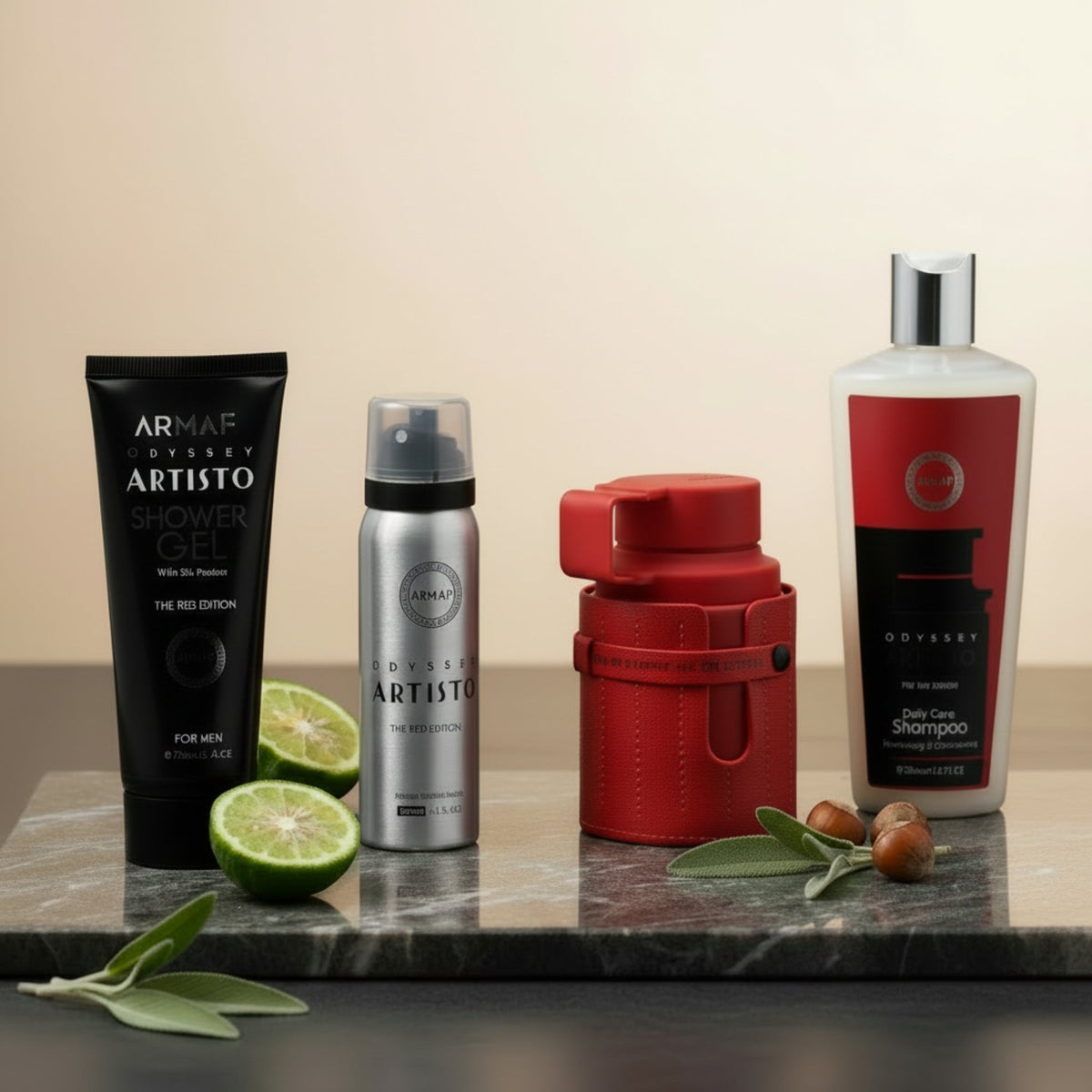 Odyssey Artisto The Red Edition by Armaf 4 pcs gift set for men EDP New in Box