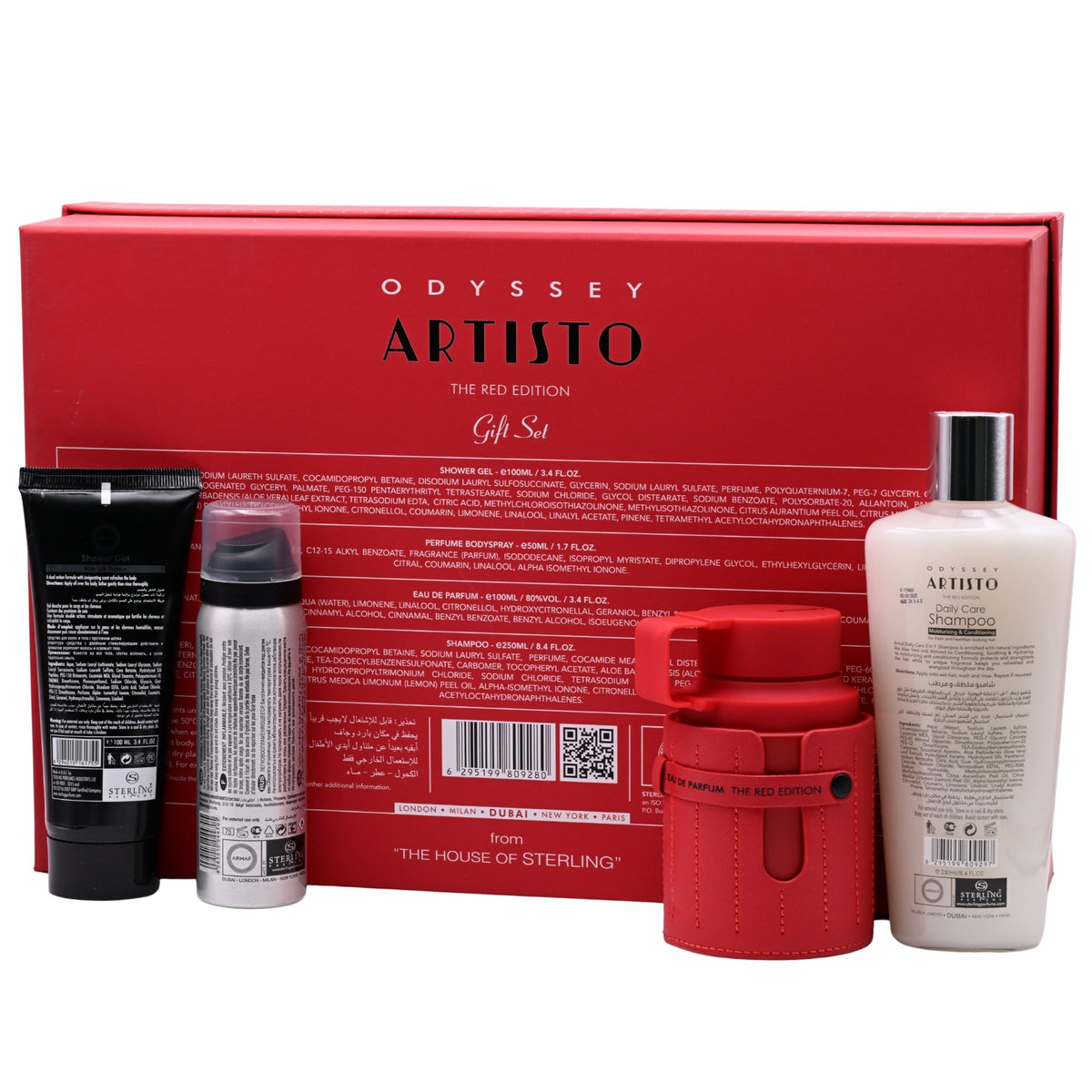 Odyssey Artisto The Red Edition by Armaf 4 pcs gift set for men EDP New in Box