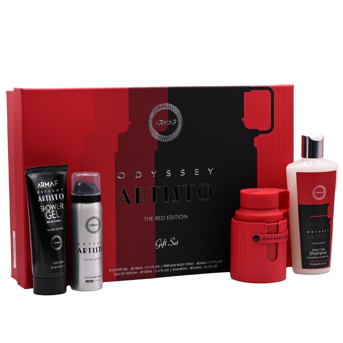 Odyssey Artisto The Red Edition by Armaf 4 pcs gift set for men EDP New in Box