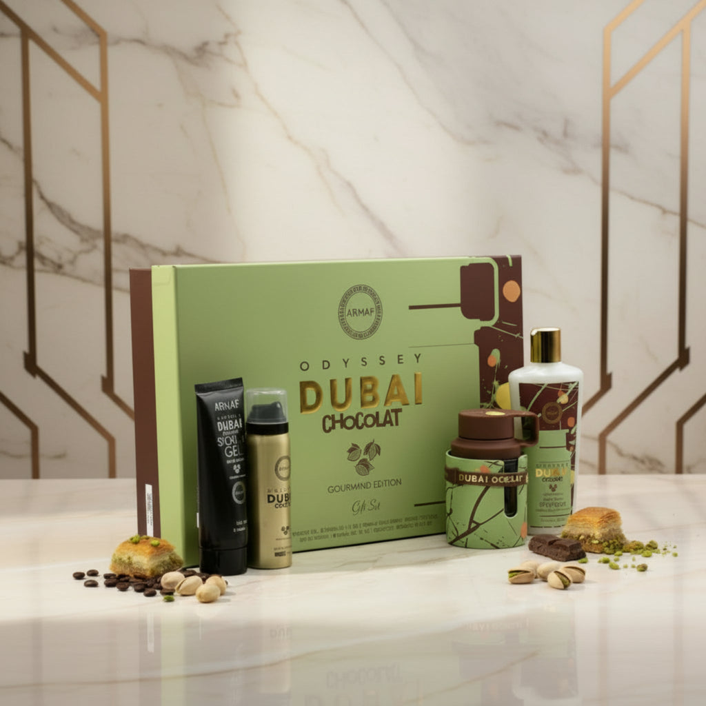 Odyssey Dubai Chocolat Edition by Armaf 4 pcs gift set for men EDP New in Box