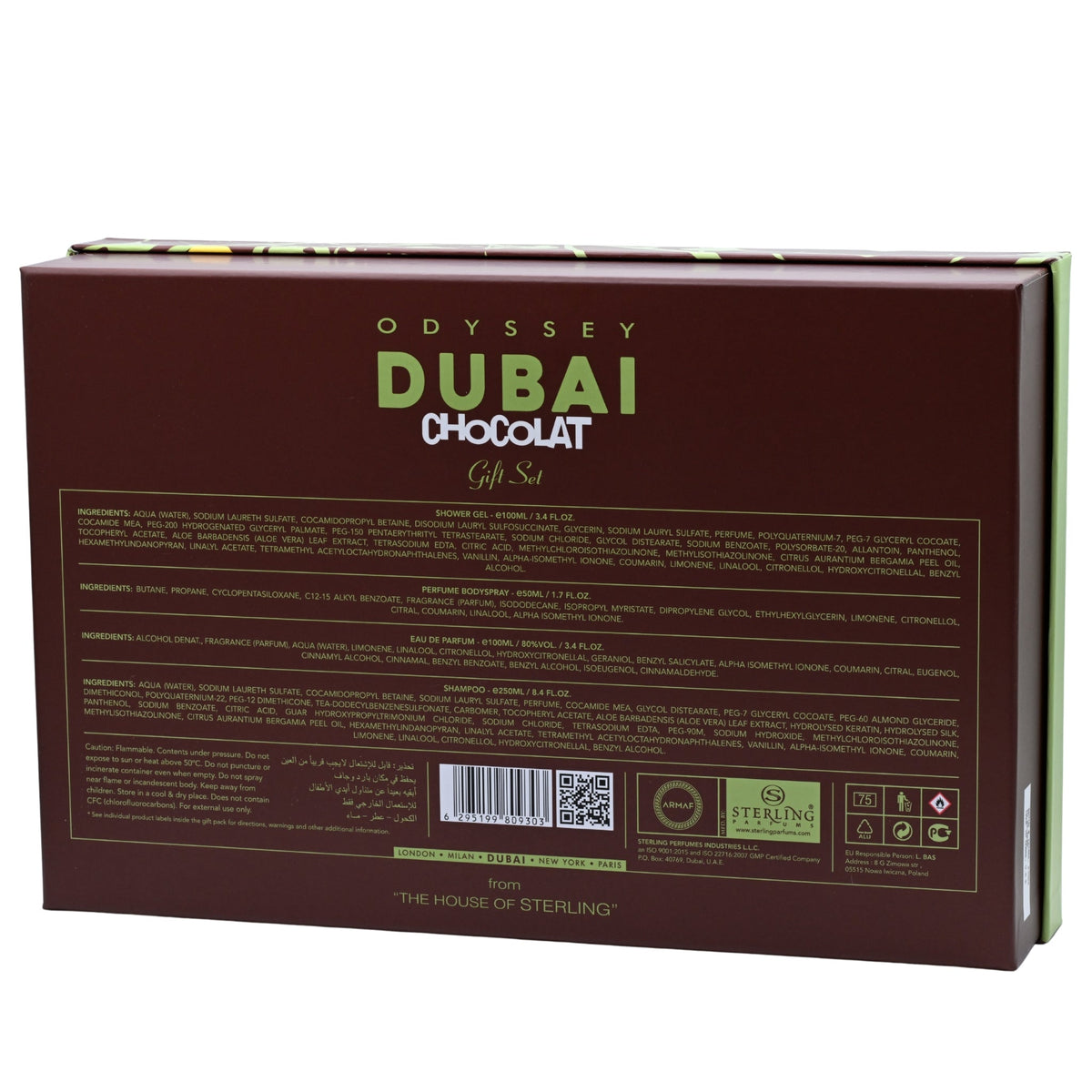 Odyssey Dubai Chocolat Edition by Armaf 4 pcs gift set for men EDP New in Box