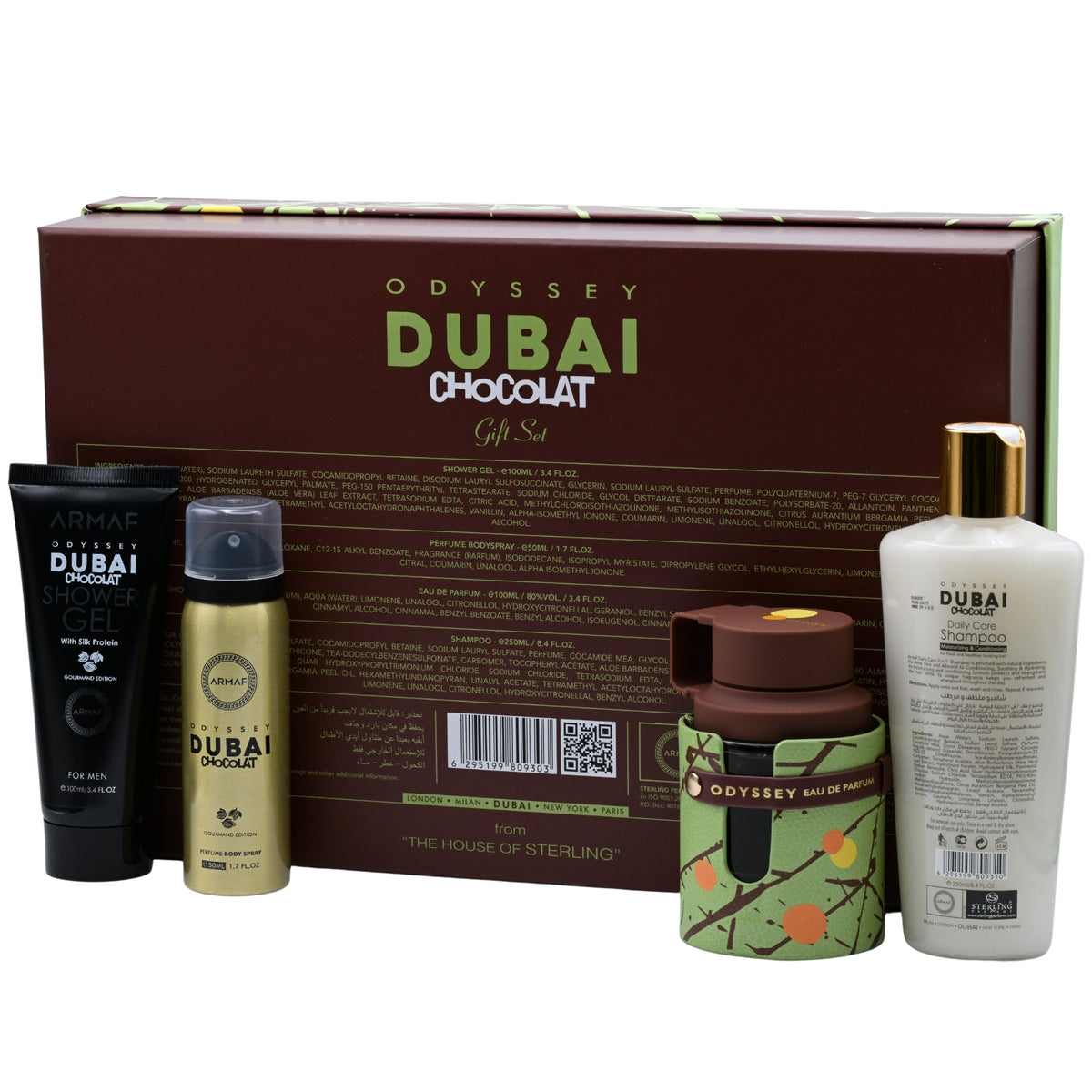 Odyssey Dubai Chocolat Edition by Armaf 4 pcs gift set for men EDP New in Box