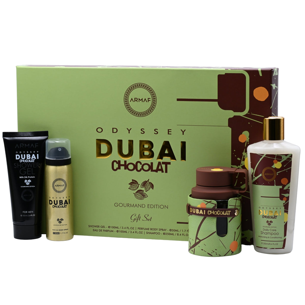 Odyssey Dubai Chocolat Edition by Armaf 4 pcs gift set for men EDP New in Box