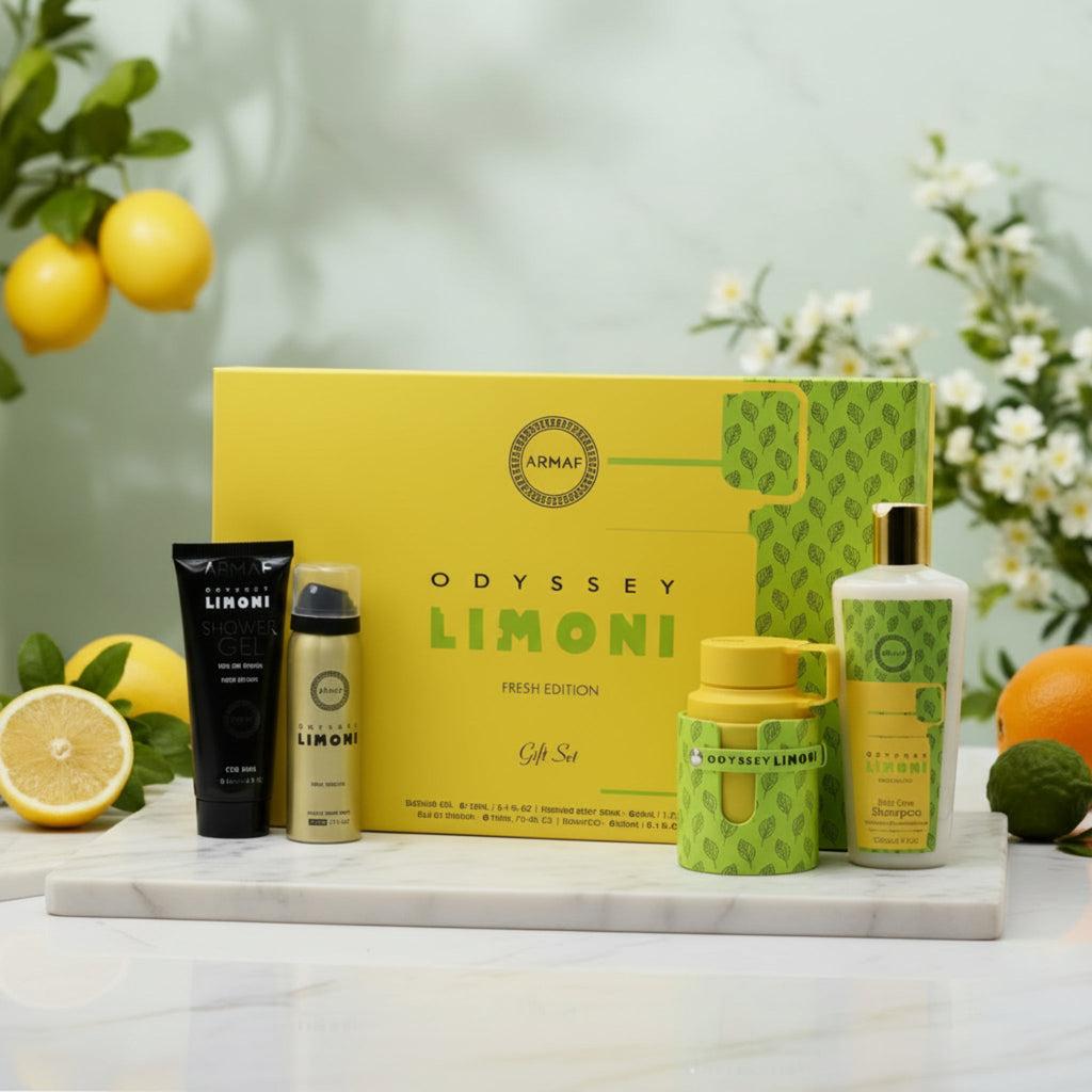 Odyssey Limoni Fresh Edition by Armaf 4 pcs gift set for men EDP New in Box