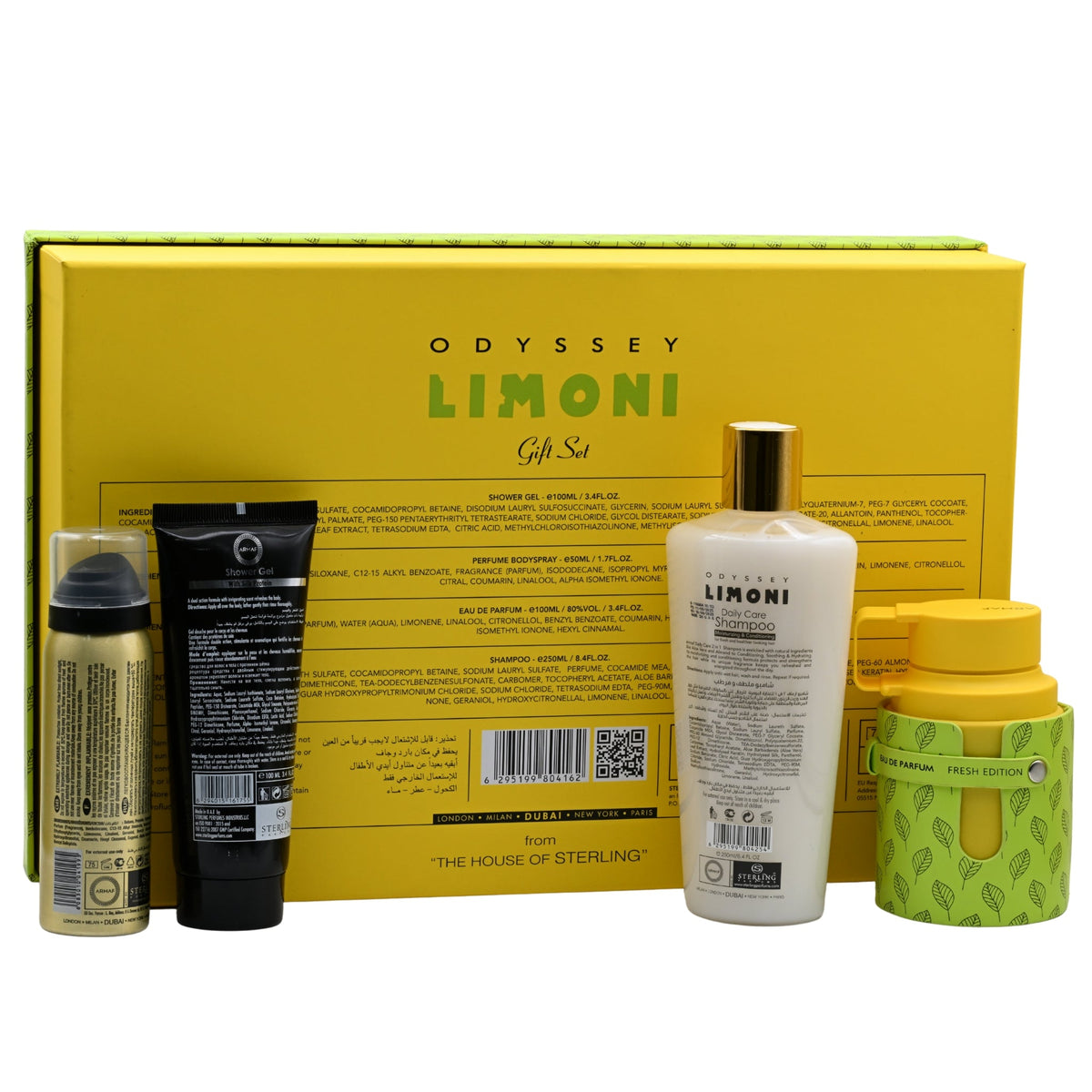 Odyssey Limoni Fresh Edition by Armaf 4 pcs gift set for men EDP New in Box