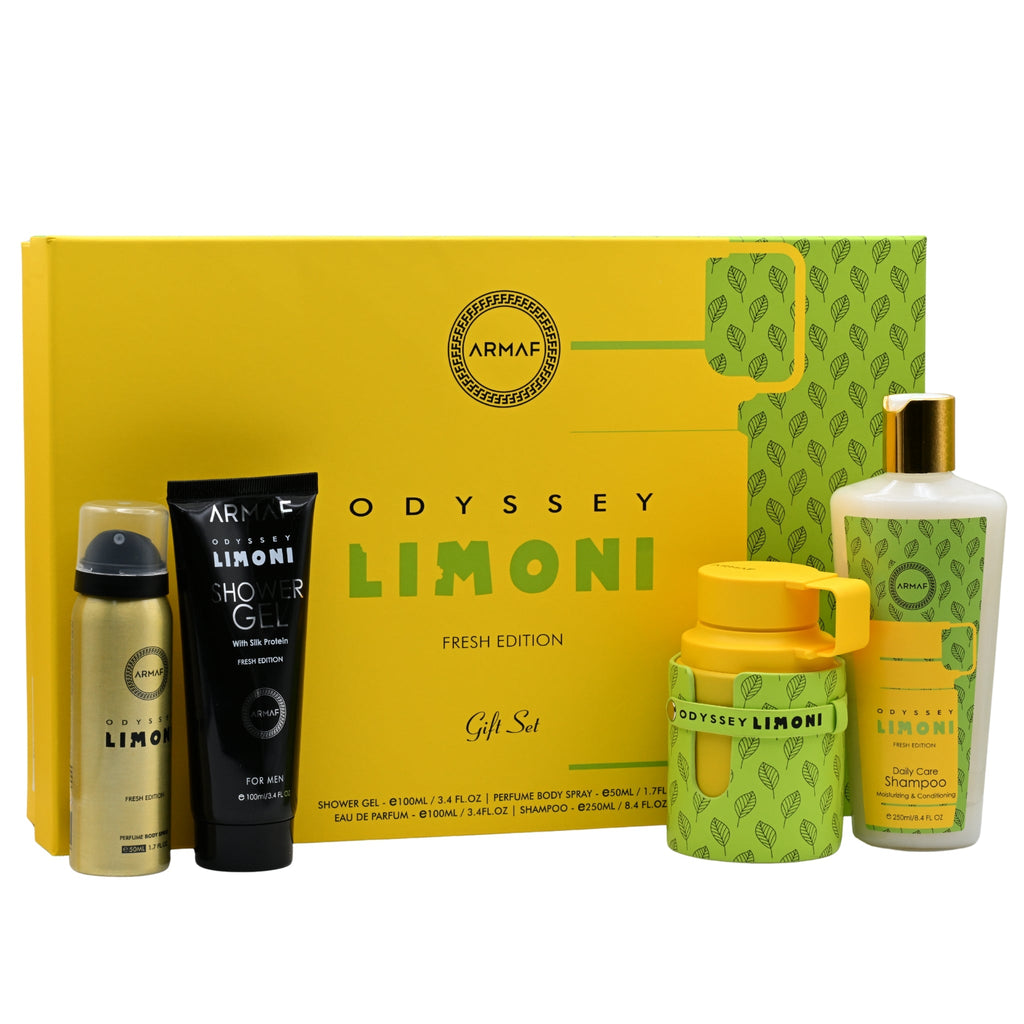 Odyssey Limoni Fresh Edition by Armaf 4 pcs gift set for men EDP New in Box