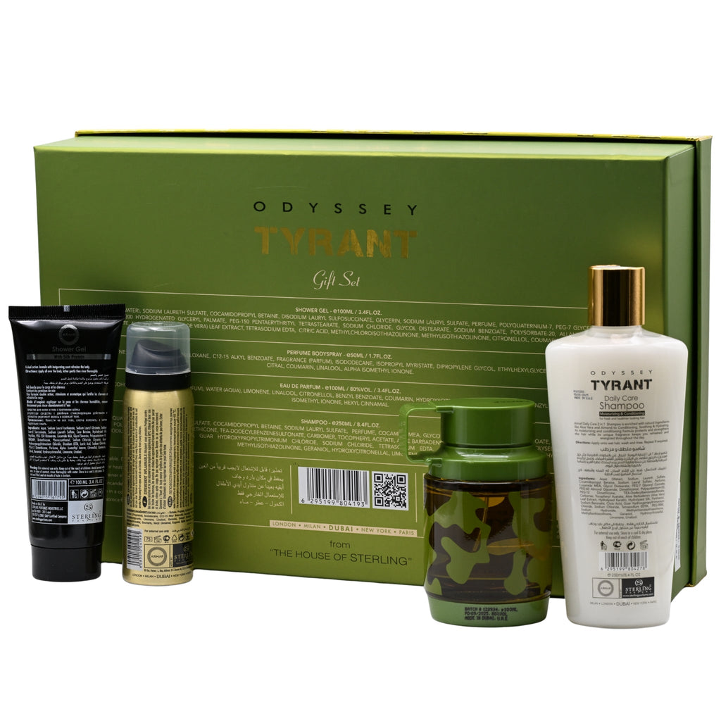 Odyssey Tyrant Special Edition by Armaf 4 pcs gift set for men EDP New in Box