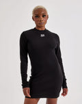 Off-White L/AB Long-Sleeve Fitted Dress