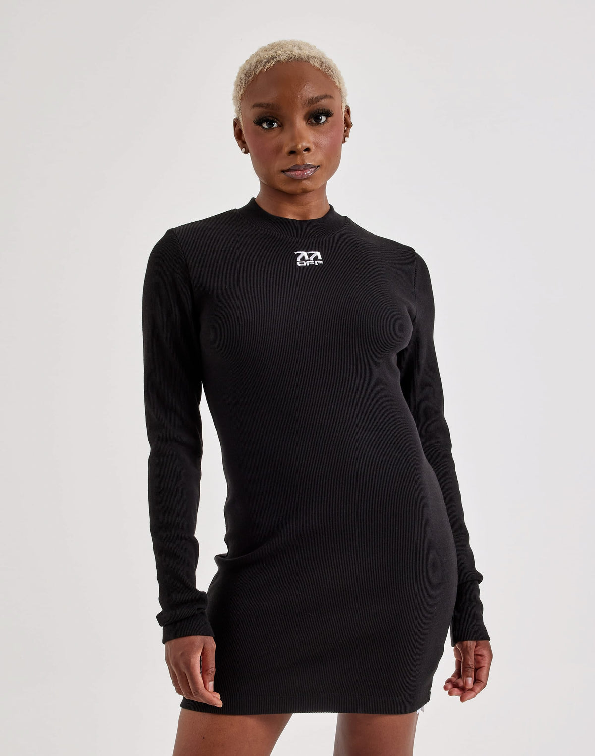Off-White L/AB Long-Sleeve Fitted Dress