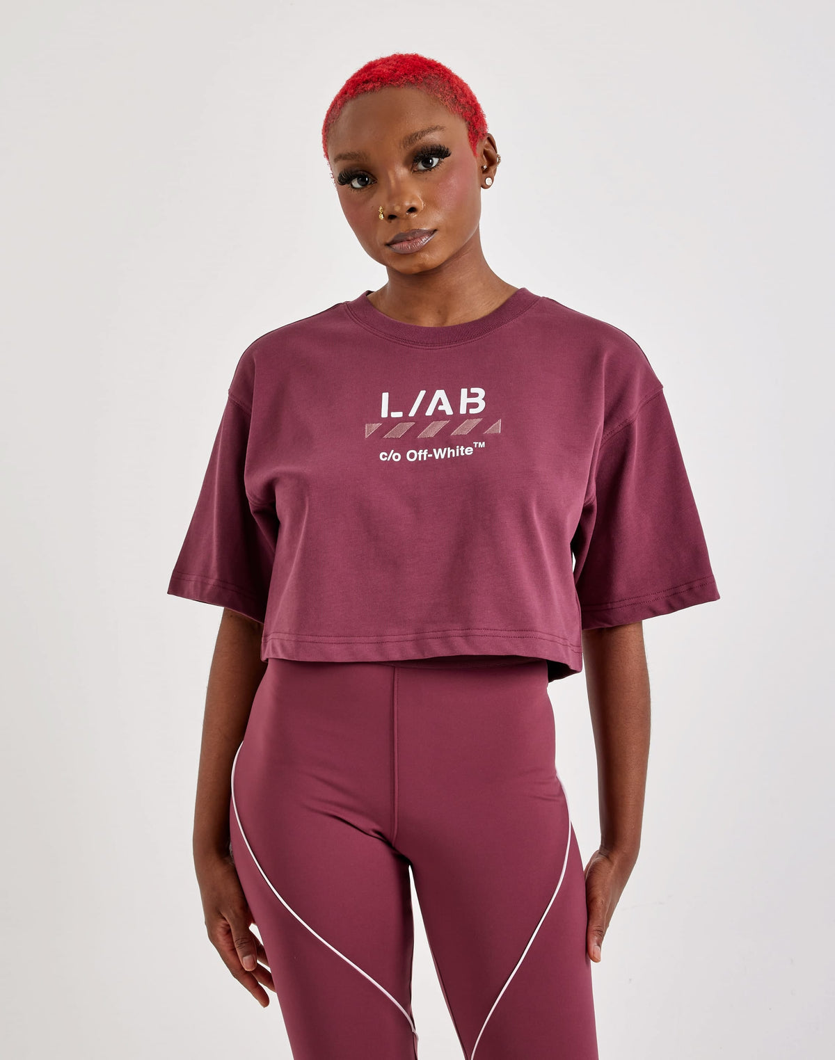 Off-White L/AB Cropped Graphic Tee