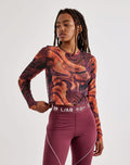 Off-White L/AB Fitted Mesh Knit Long-Sleeve Top