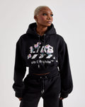 Off-White L/AB Floral Cropped Fleece Hoodie