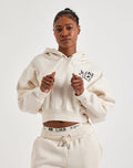 Off-White L/AB Floral Cropped Fleece Hoodie