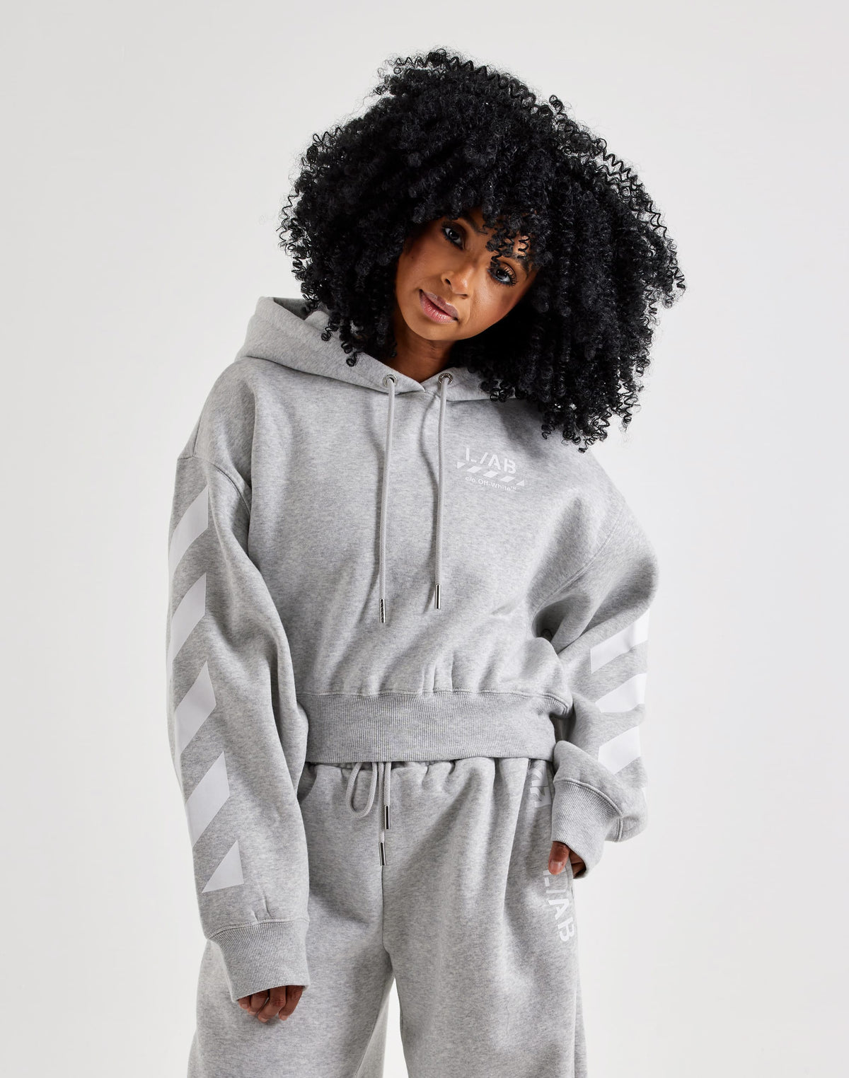 Off-White L/AB Cropped Fleece Hoodie