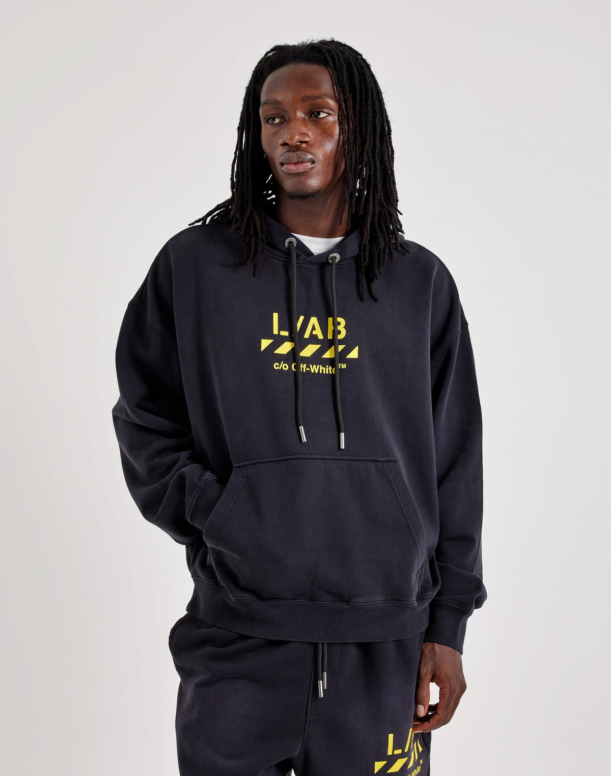 Off-White L/AB Diagonal Washed Fleece Hoodie