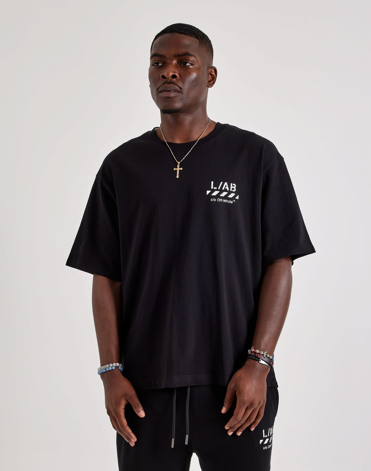 Off-White L/AB Diagonal Tee