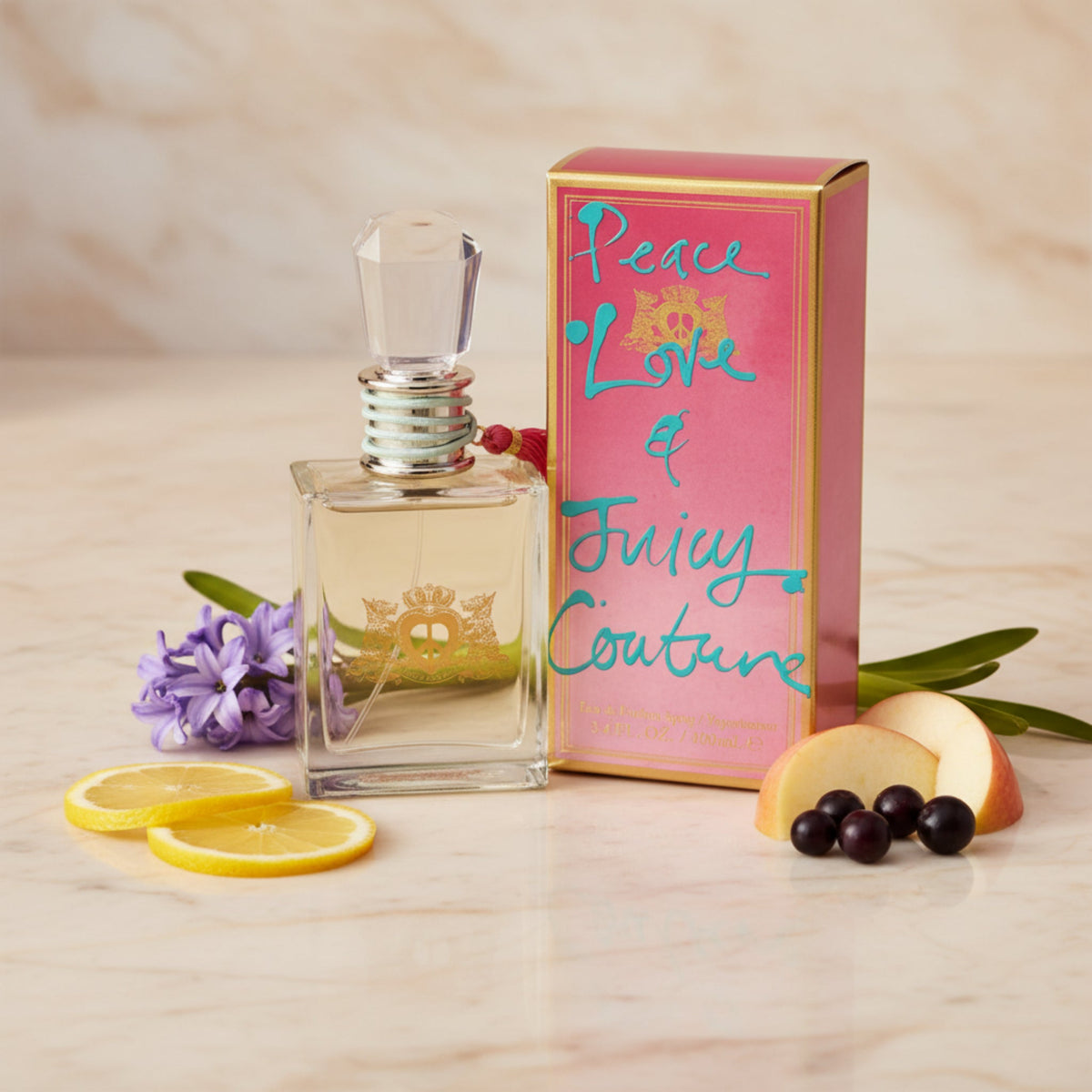 Peace Love & JUICY COUTURE Perfume Women 3.4 oz edp 3.3 NEW IN BOX