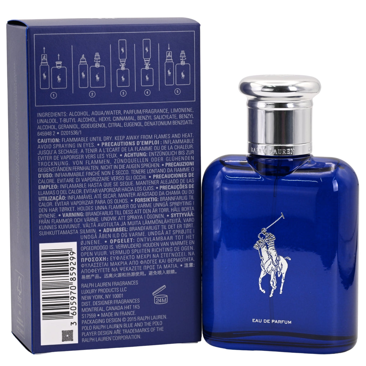 Polo Blue (Refillable) by Ralph Lauren cologne for men EDP 2.5 oz New in Box