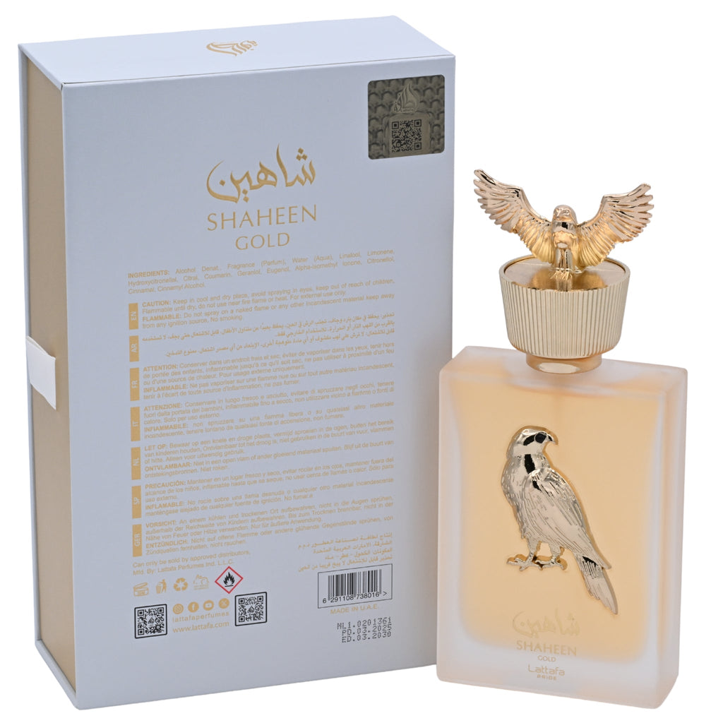 Pride Shaheen Gold by Lattafa perfume for unisex EDP 3.3 / 3.4 oz New in Box
