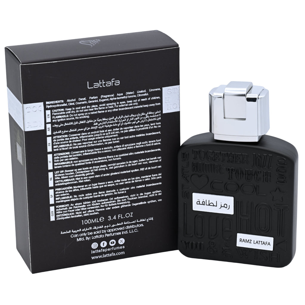 Ramz Lattafa Silver by Lattafa perfume for unisex EDP 3.3 / 3.4 oz New in Box