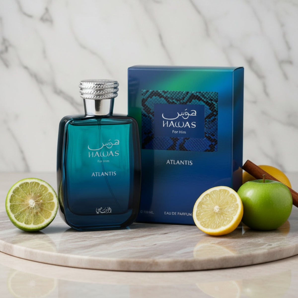 Rasasi Hawas Atlantis Eau de Parfum (EDP) Spray for Men 3.38 oz / 100 ml - Rasasi
