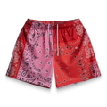 Red Patchwork Paisley Shorts