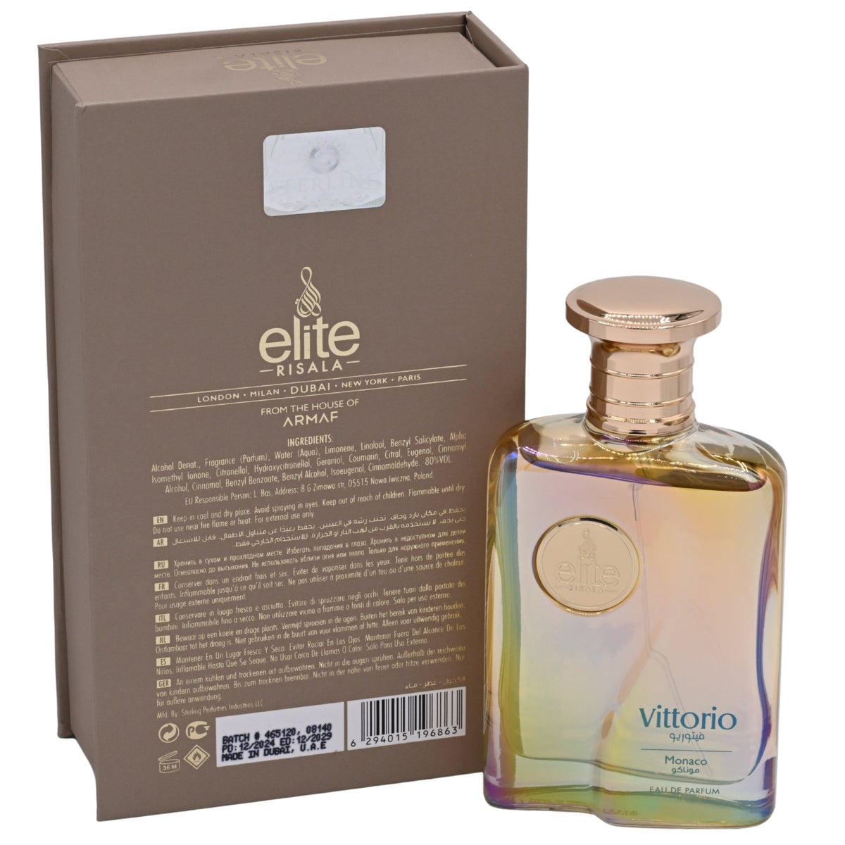 Risala Elite Vittorio Monaco Eau de Parfum Spray Unisex 3.4 oz New Retail Box