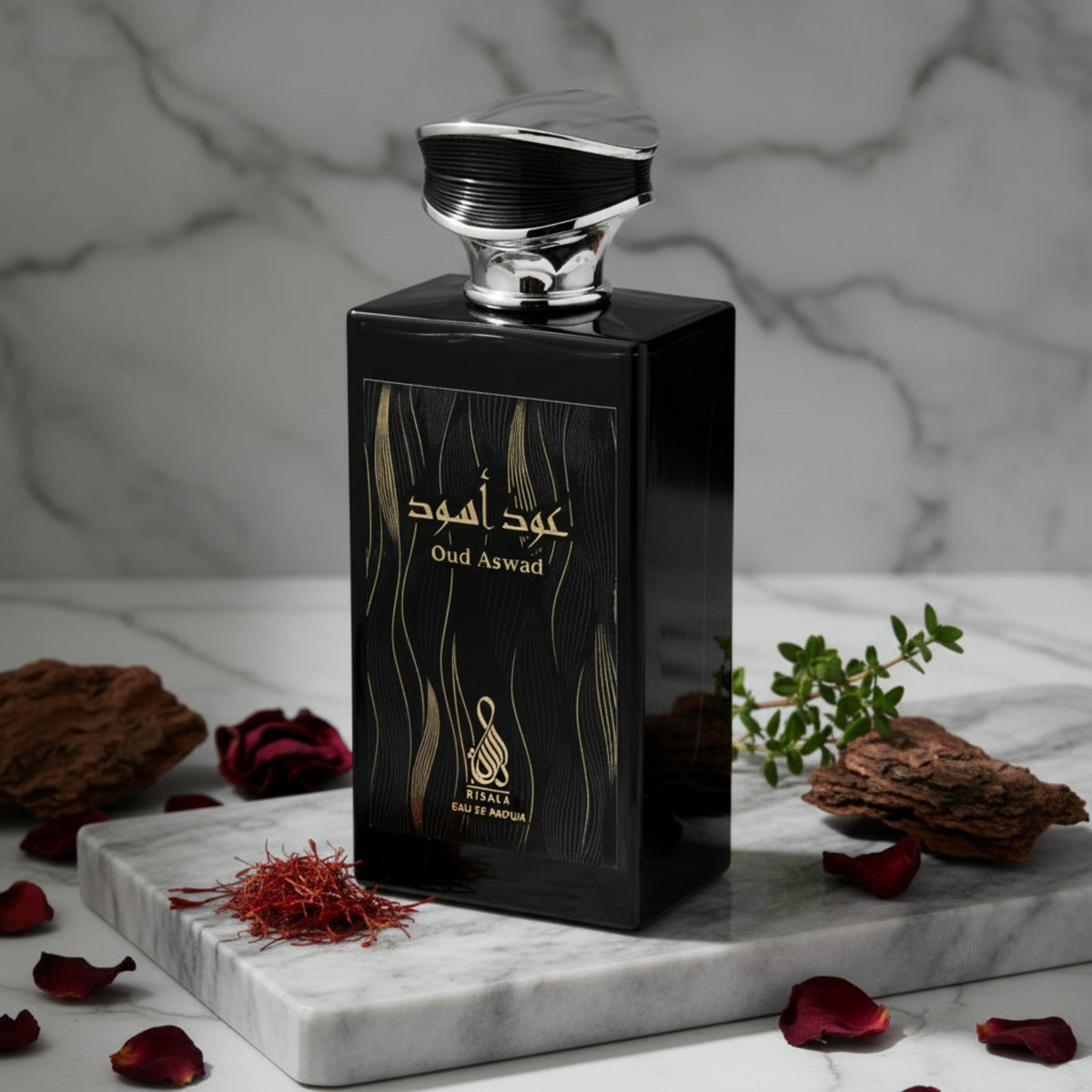 Risala Oud Aswad Eau de Parfum Spray for Men 3.4 oz (100 ml) New Retail Box