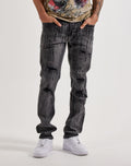 Smuggler's Moon Rhinestone Slim Distressed Denim Jeans