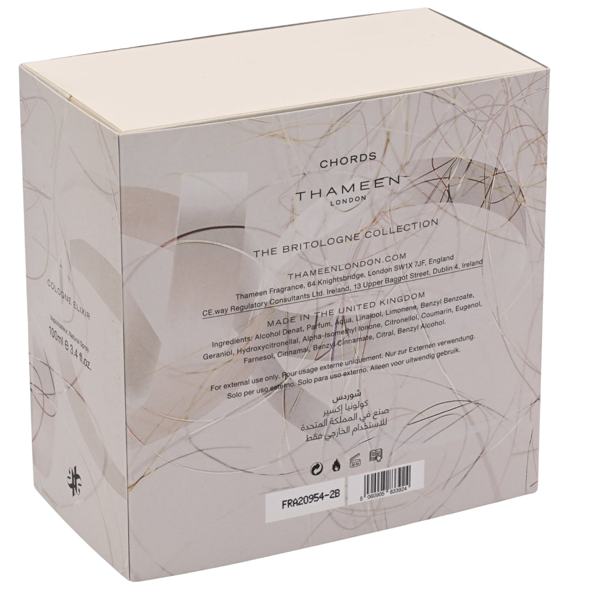 Thameen London Chords Eau de Parfum Spray Unisex 3.4 oz (100 ml) New Retail Box