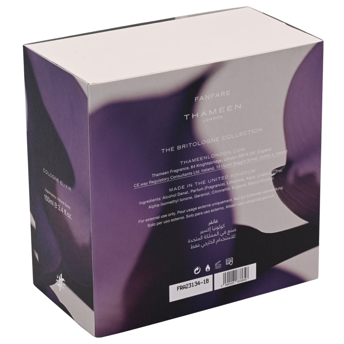 Thameen London Fanfare Eau de Cologne Spray Unisex 3.4 oz (100 ml) New Retail Box