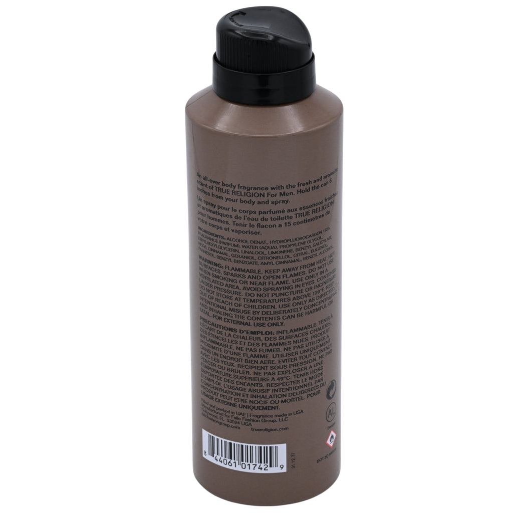 True Religion Deodorizing Body Spray for men 6 oz New