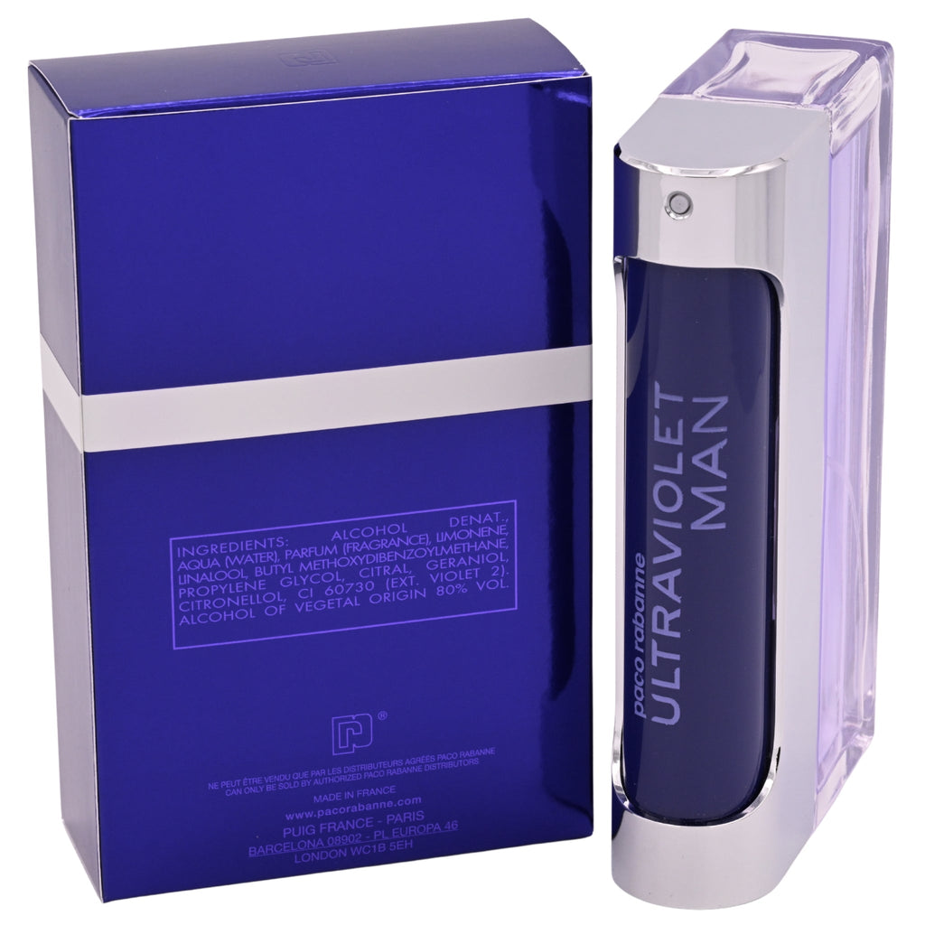 ULTRAVIOLET by Paco Rabanne for Men 3.3 / 3.4 oz EDT Cologne Spray NEW in BOX