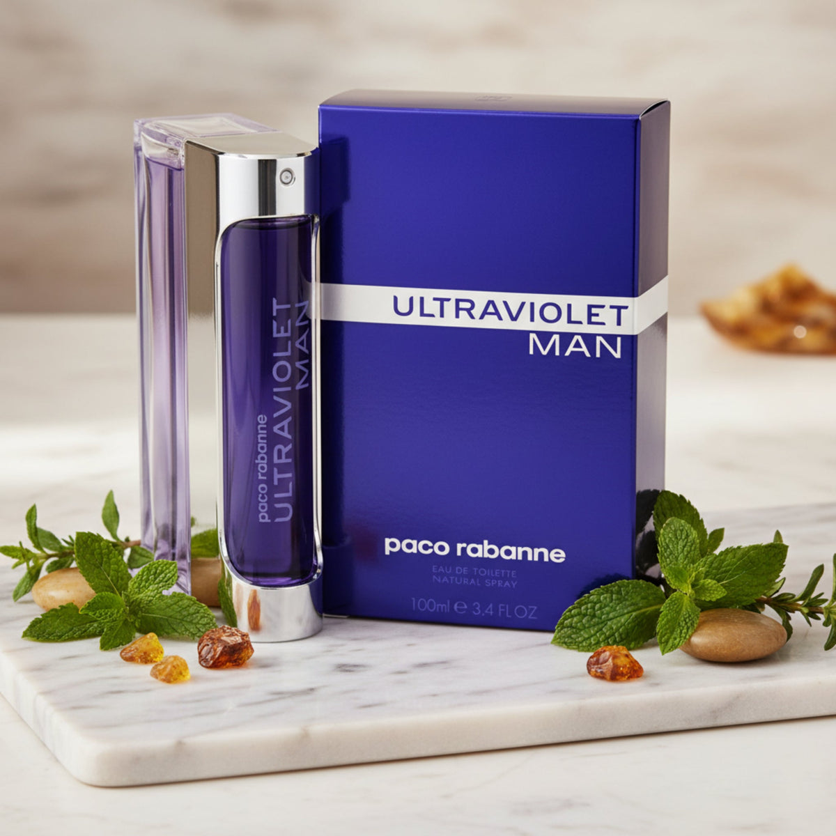 ULTRAVIOLET by Paco Rabanne for Men 3.3 / 3.4 oz EDT Cologne Spray NEW in BOX