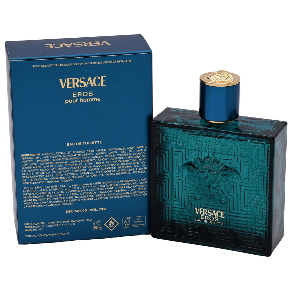 VERSACE EROS Men cologne edt 3.4 oz 3.3 NEW IN BOX