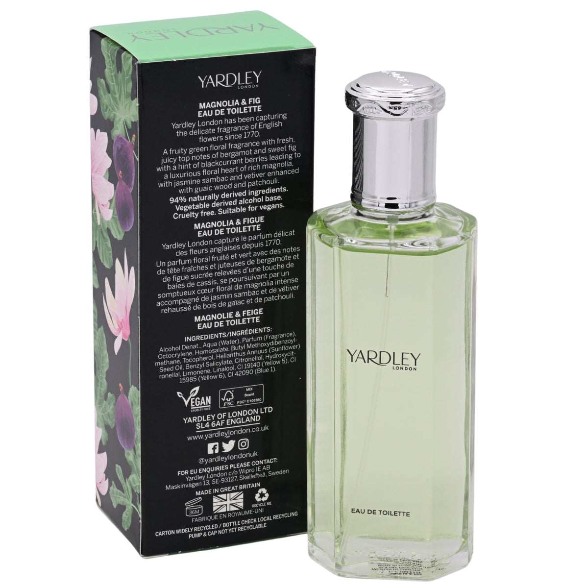 Yardley London Magnolia & Fig Eau de Toilette Spray for Women 4.2 oz (New Retail Box)